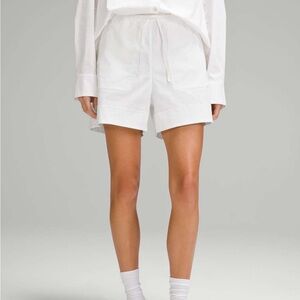 LULULEMON Cotton-Blend Poplin High-Rise Short 4"